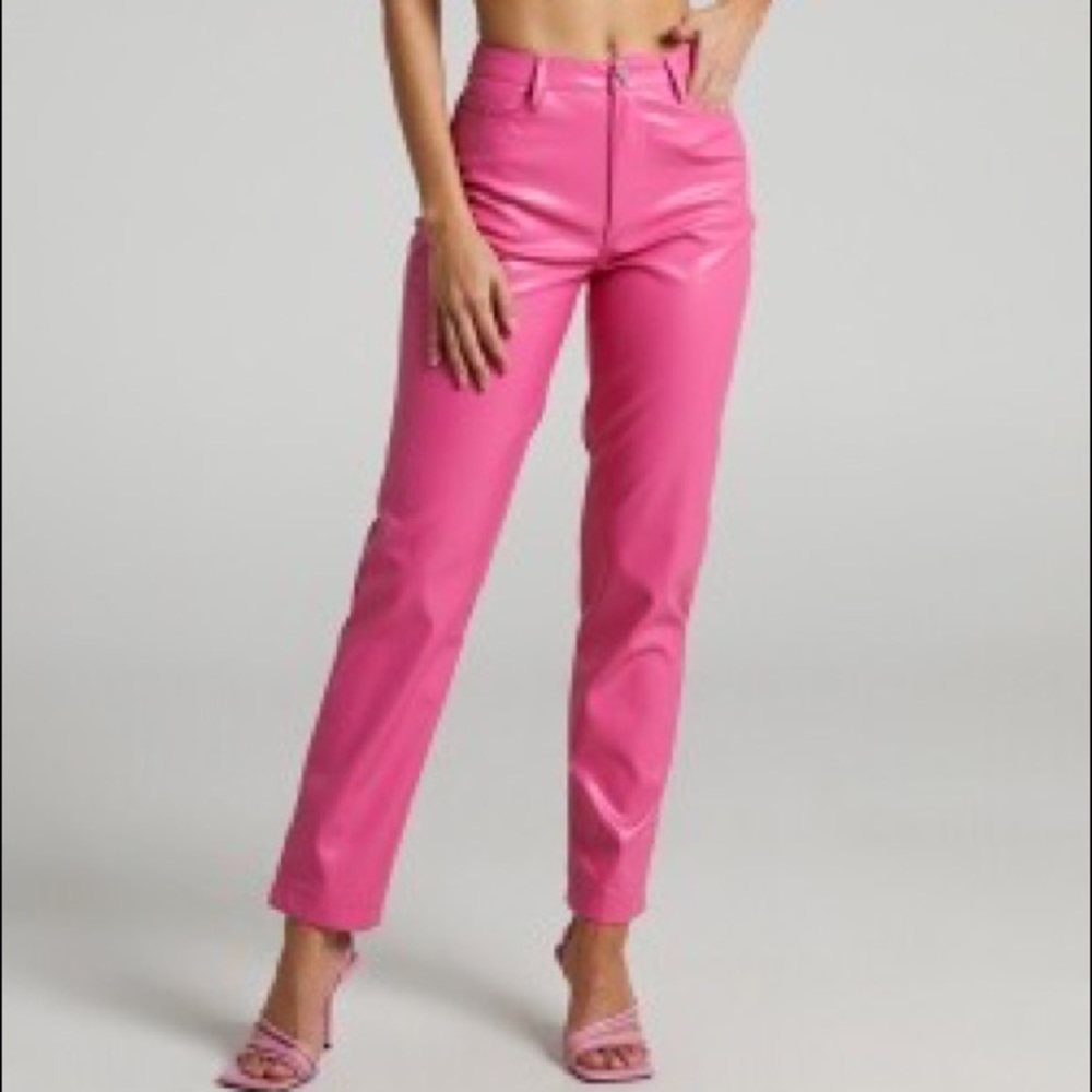 Hot pink leather pants